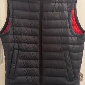 Boss Black and Red Puffer Vest